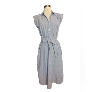 Marea By Liz Joy Joanne Shirt Dress Small Blue White Striped